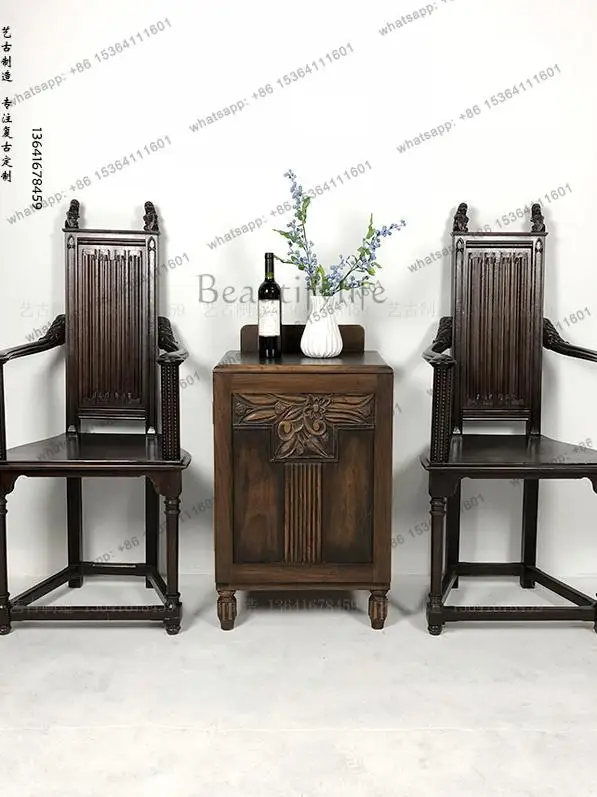Factory Direct Sales vintage solid wood mortise and tenon edge table, bedside table, antique and distressed custom craftsmanship