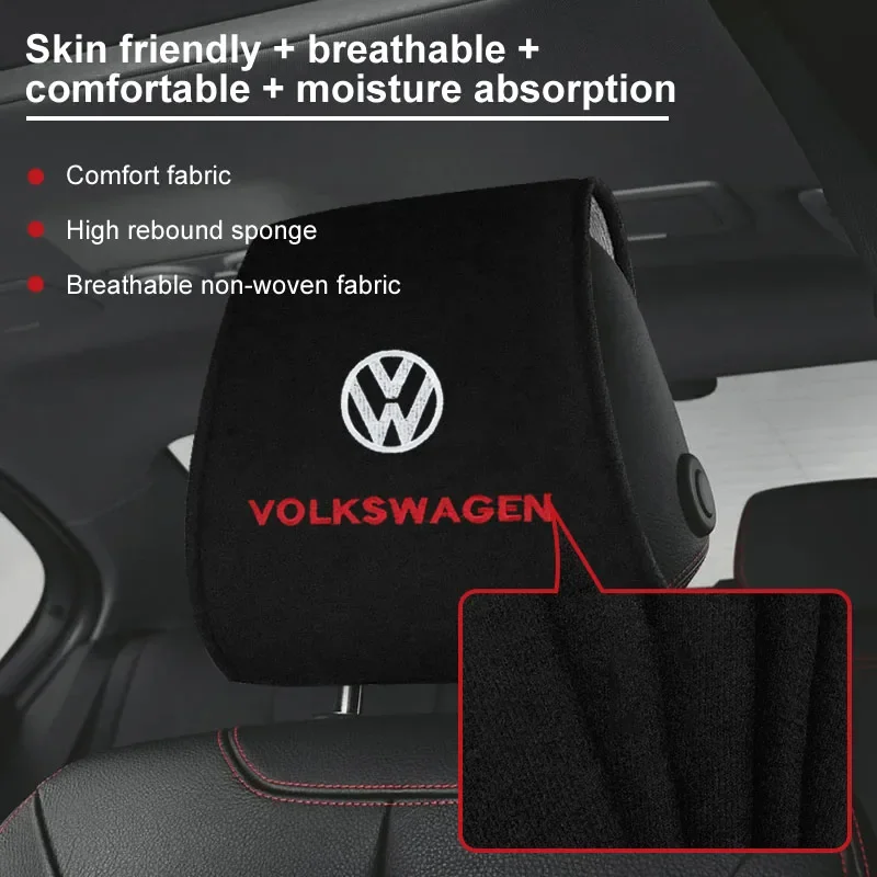 Car set Car Head Neck Rest Pillow Headrest Pillow Pad For Volkswagen Bora Passat B5 B6 B7 Golf-4 5 6 7 Bora Jetta POLO MK4 MK6