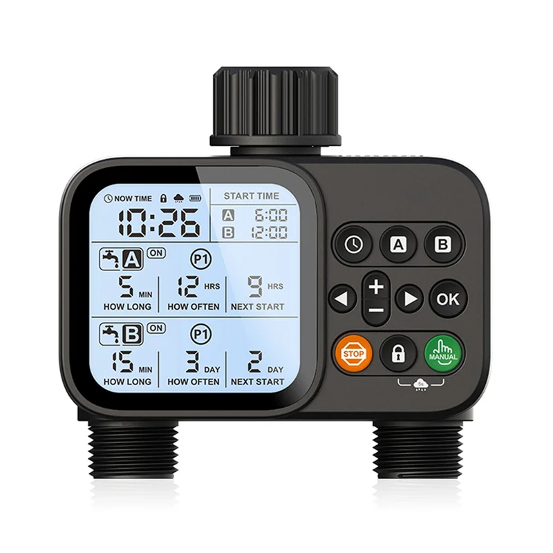 

A21I-Household Solar Irrigation Timer LCD Automatic Irrigation System Outdoor Smart Garden Watering Tool Adjustable Program