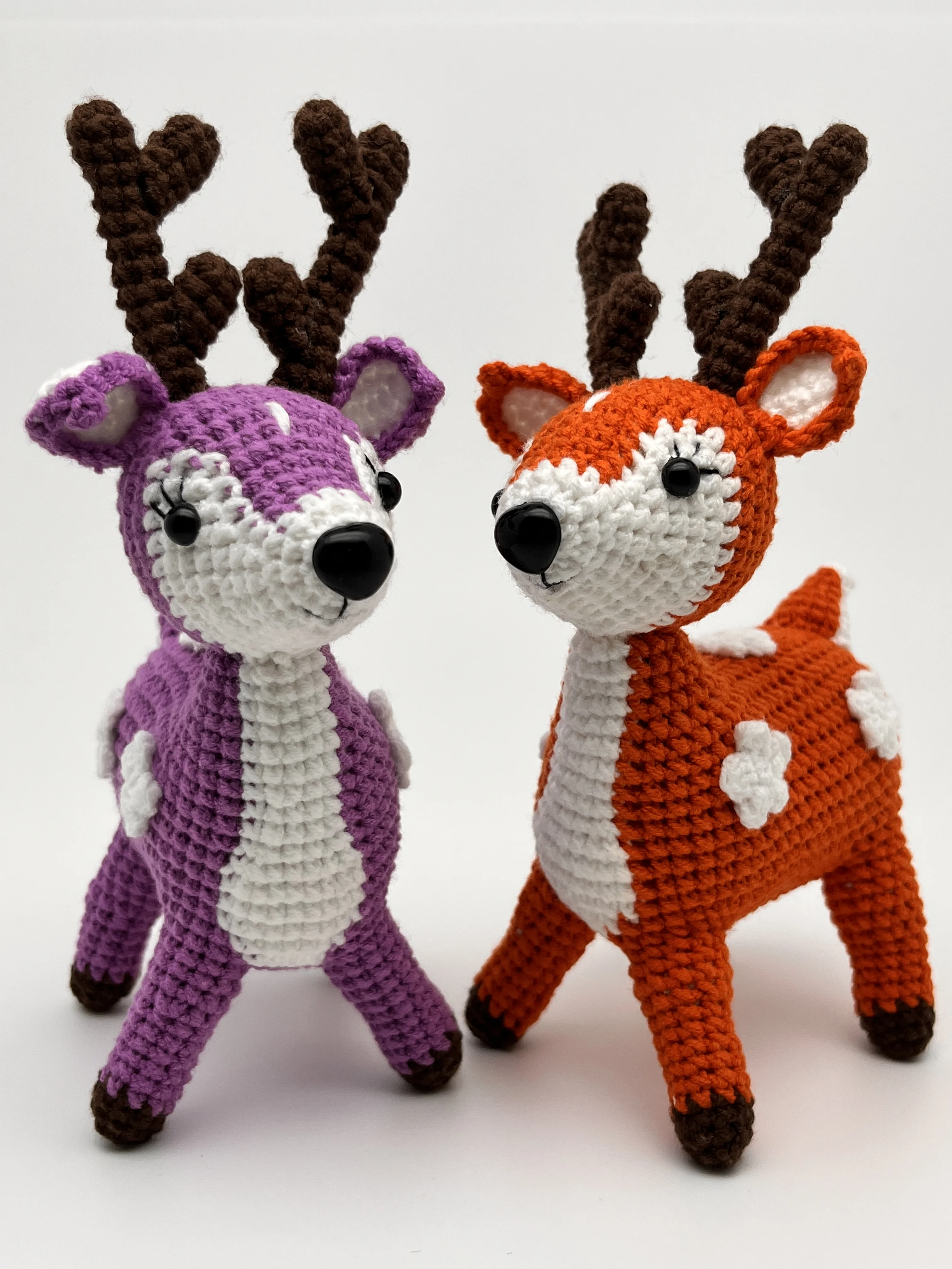 

Finished Handmade Crochet Deer Doll, Cute Sika Deer Plush, Knitted Stuffed Toy, Holiday Gift & Home Decoration