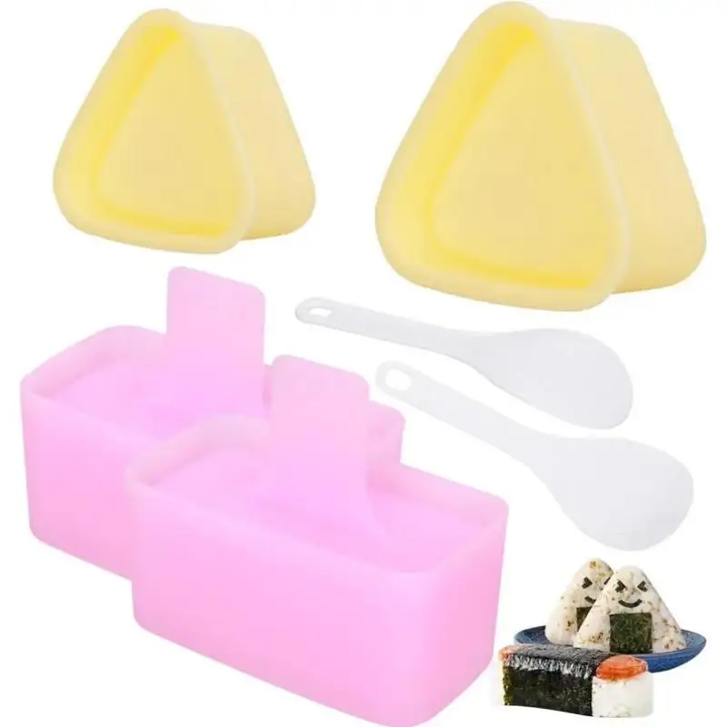 

Набор из 6 форм для онигири, пресс для мубиби с 2 рисовыми ковшими и 2 классическими треугольными рисовыми шариками для суши для японских шариков для суши