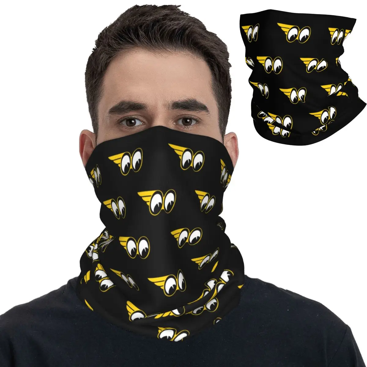 Moon Eyes Wings Bandana Neck Gaiter Printed Motorsports Racing Face Scarf Warm Cycling Scarf Riding Unisex Adult Winter