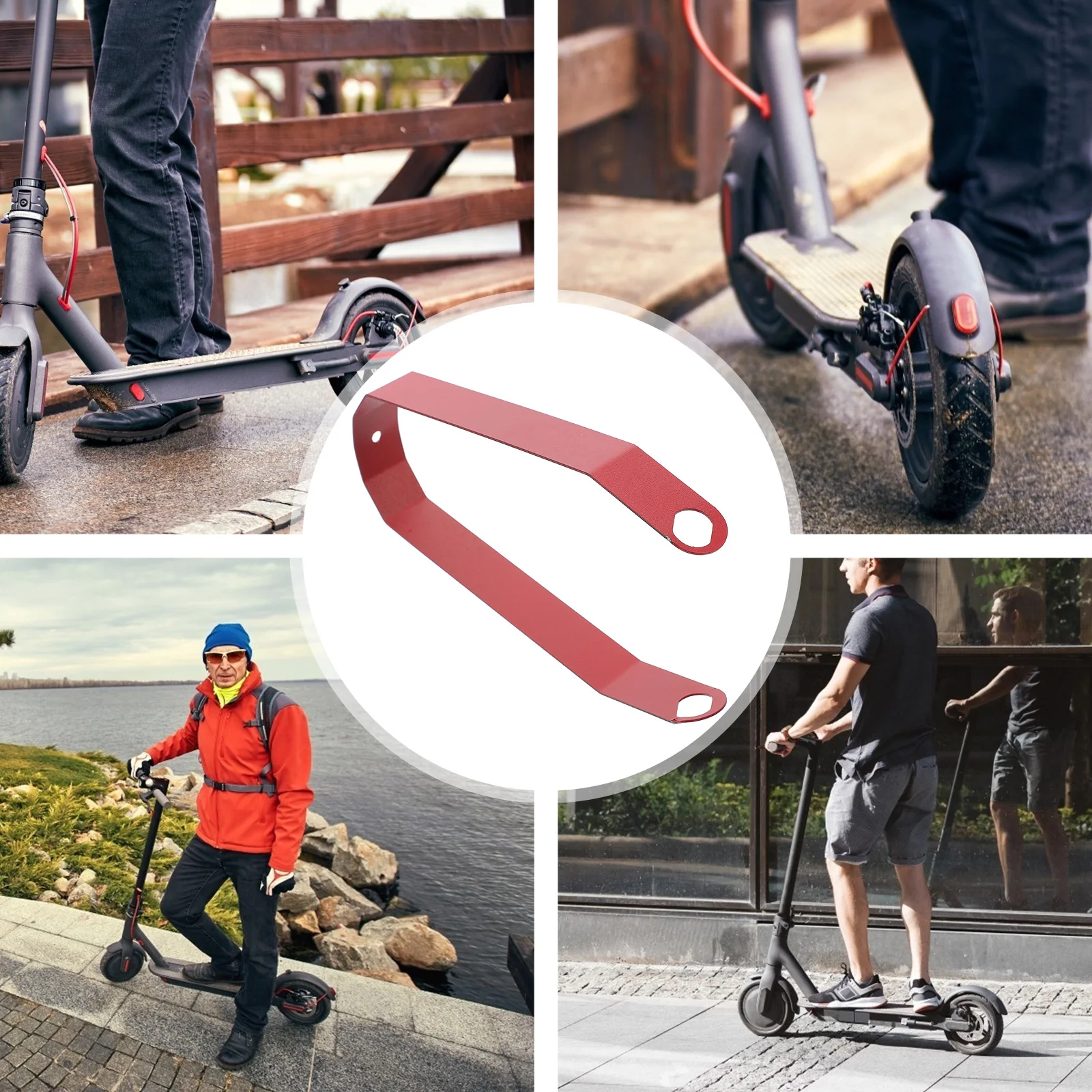 

Electric Scooter Rear Mudguard Holder Red Rigid Support St Bracket Mount Part Aluminum Alloy Dirt Repellent