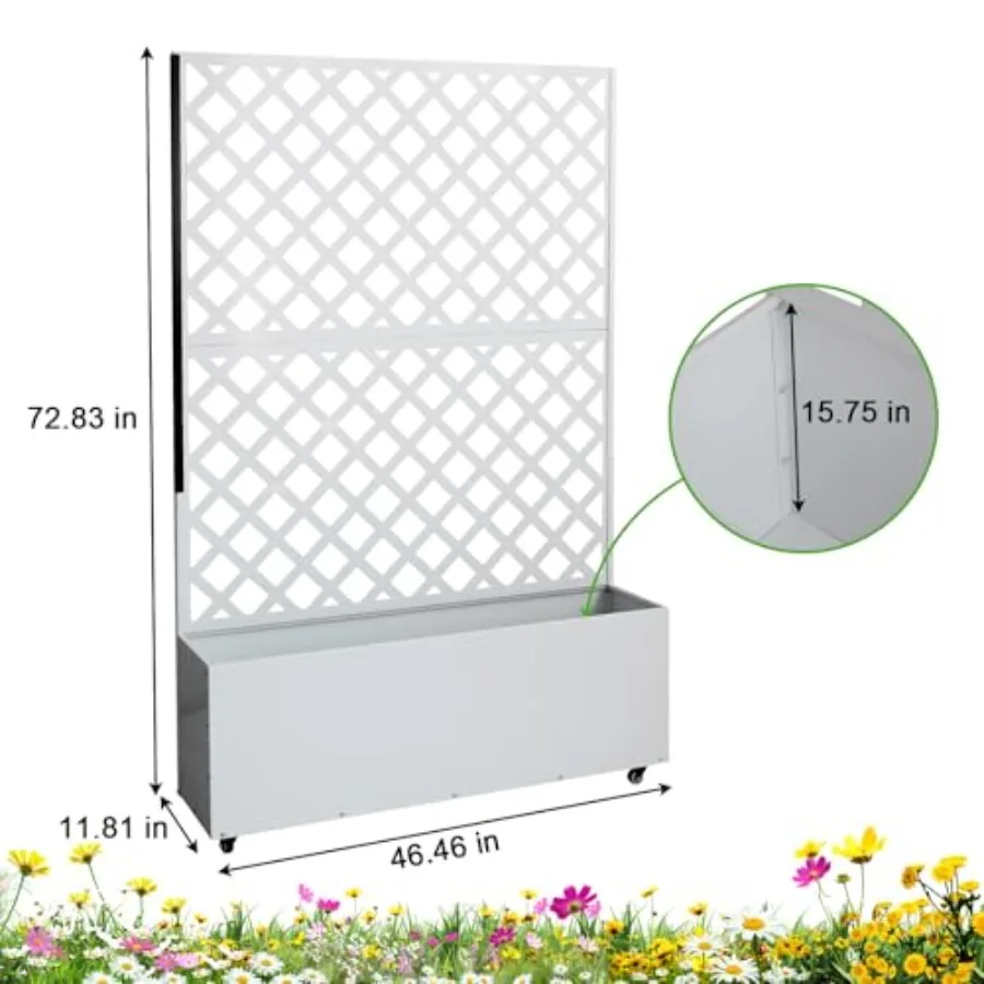 Metal Planter Box with Trellis 73