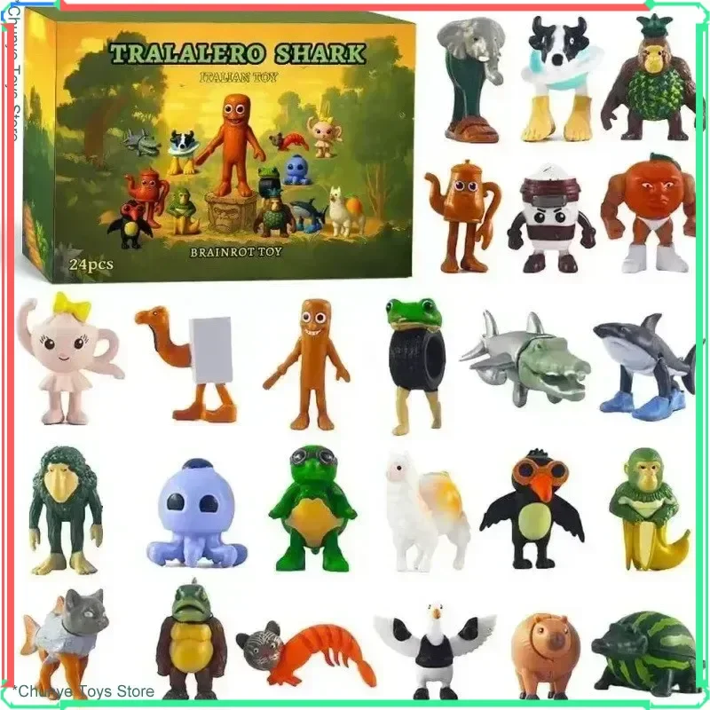 

Новый Brainrot 24-дневный рождественский адвент-календарь Tralalelo Tralala Tung Sahur фигурка календарь на Хэллоуин подарок на день рождения Лидер продаж