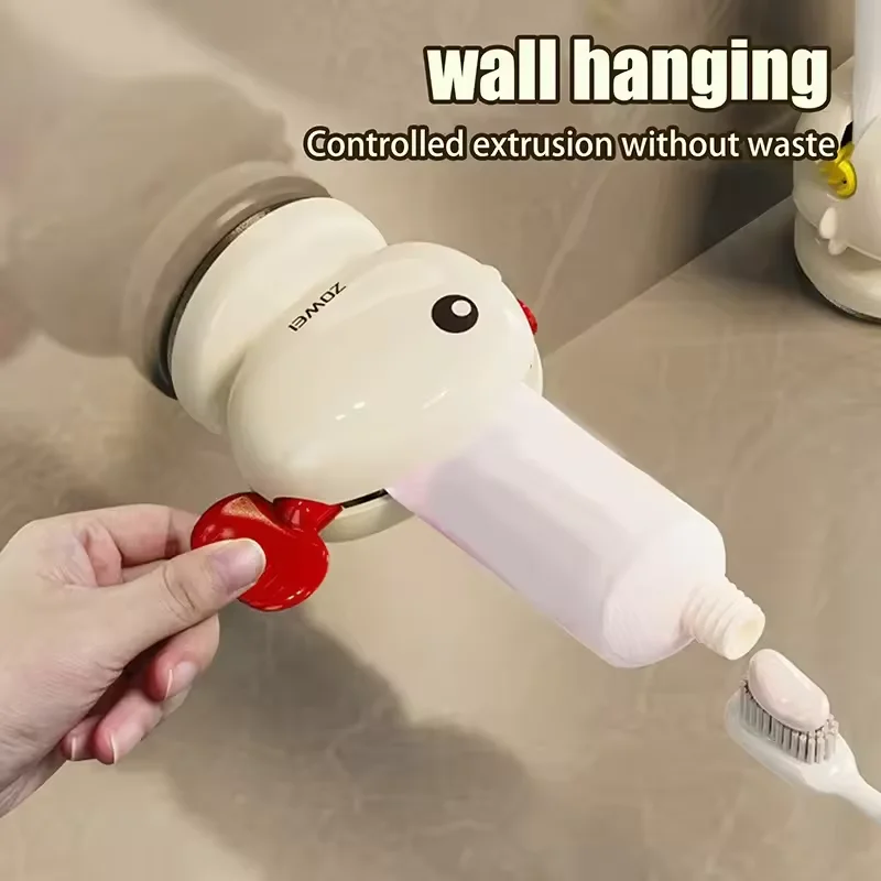 Suction Cup Punch-free  Cleansing Cream Toothpaste Squeezer  Bathroom Accessories Rolling for A Smooth  Comfortable Brushing Exp
