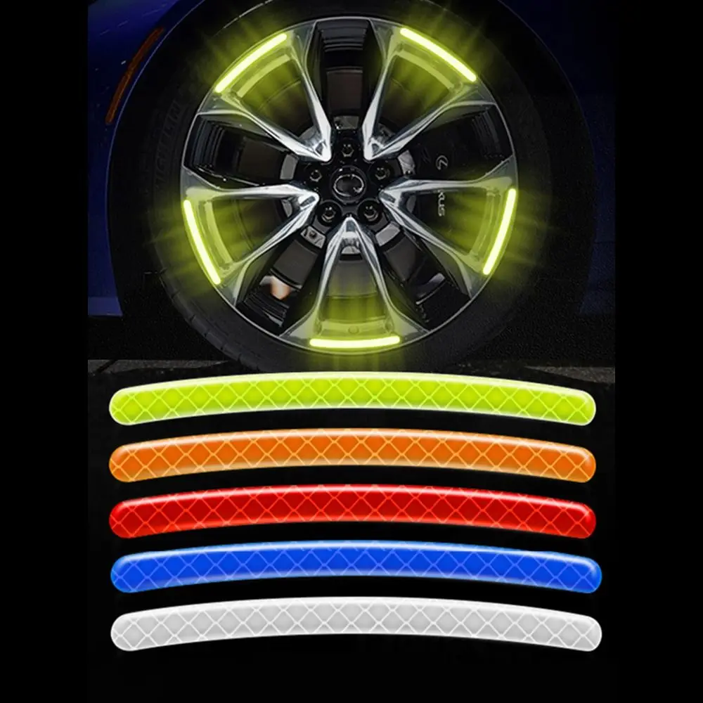 

Strips Luminous Safety Warning Sticker Motorcycle Wheel Sticker Car Hub Reflective Sticker Tire Rim Reflective Stripes