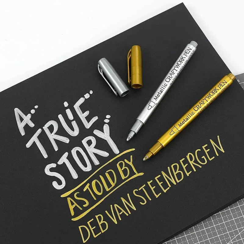 1-3 قطعة أقلام خطاط (ماركر دائمة مقاومة للماء DIY بها بنفسك قالب راتنجات الايبوكسي الذهب الفضة اللون لوازم الرسم قلم تحديد الحرفية #5