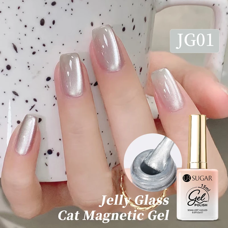 UR SUGAR 15ml Gelatina di Vetro Gatto Gel Magnetico Smalto per Unghie Semi Permanente Nail Art Manicure Soak Off LED UV Gel Vernici per Unghie
