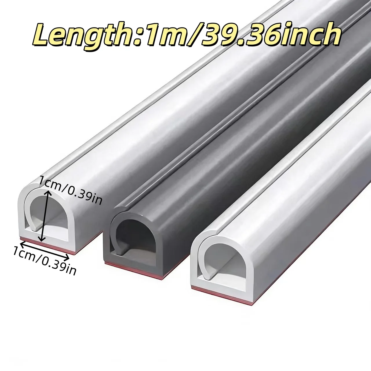 1roll 1m Hidden Self-adhesive Cable Tray,PVC Flexible Electrical Conduit Cable Protector,Suitable for Desktop,Wall