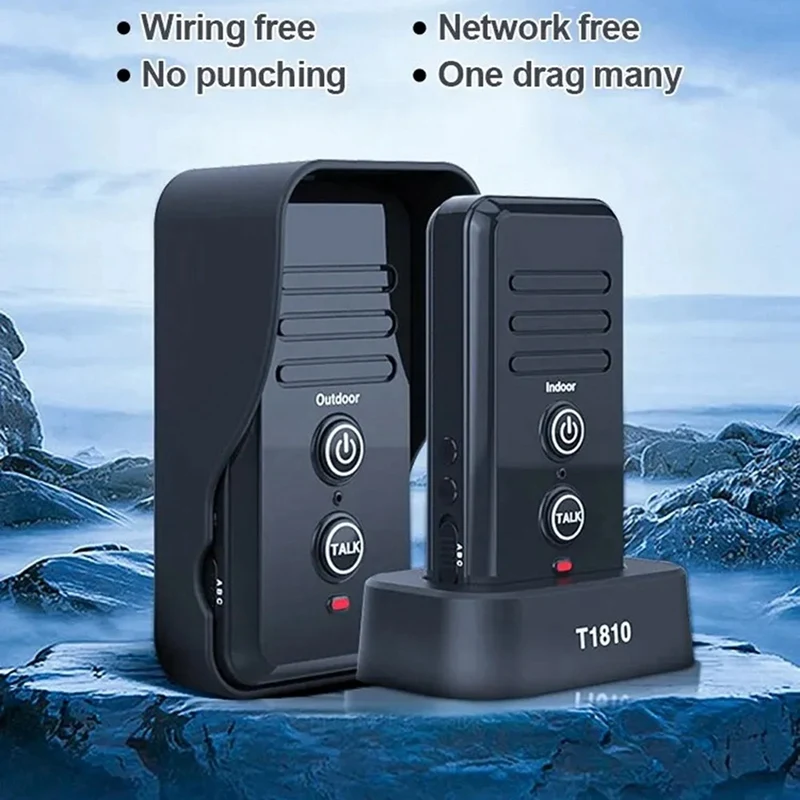 Longer Range Hand Free Two Way Wireless Doorbell Waterproof Home Intercom Factory Office Intercom System US Plug