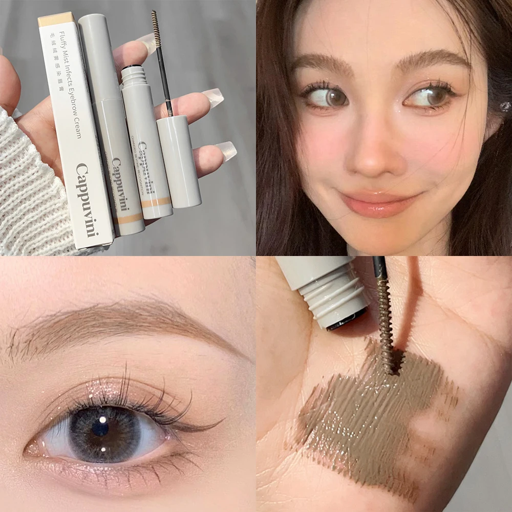 Natural Eyebrow Tinting Cream 3D Smudge-proof Coffee Brown Color Brow Dye Waterproof  Enhancer Brow-setting Gel Mascara Makeup