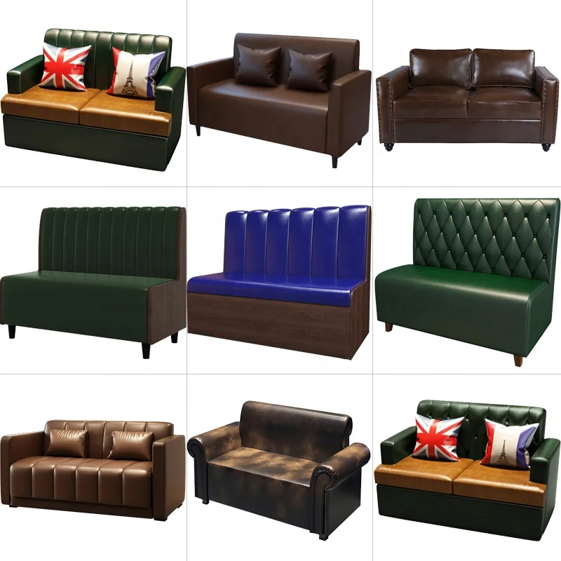 Commercial Dining Furniture Leather Single Restaurant Cafe American Design Booth Sofa view 5