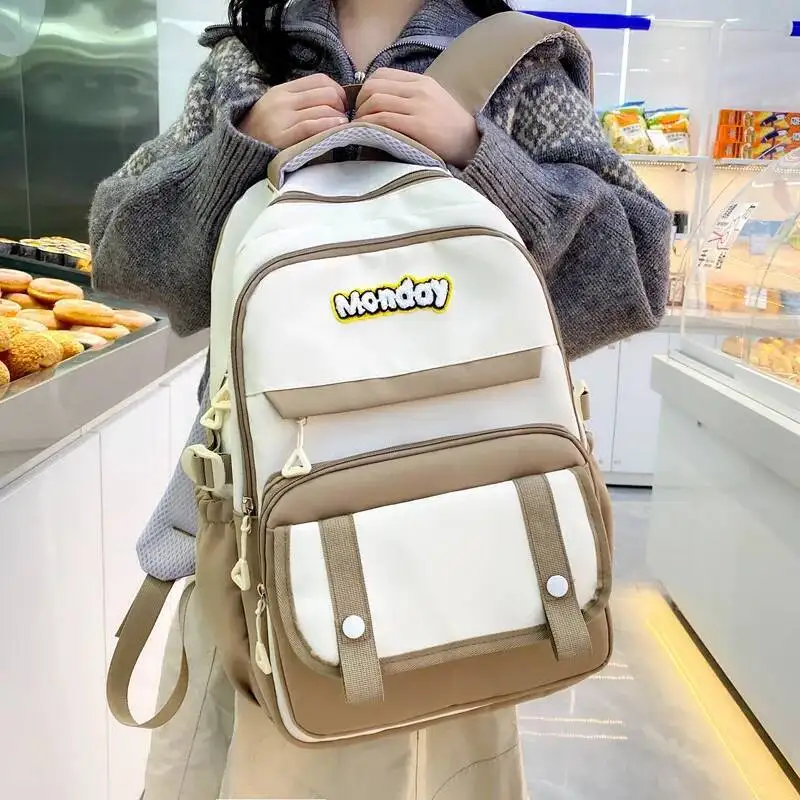 

Модный школьный рюкзак высокого качества для школьников, корейская версия, рюкзак большой емкости, повседневный стиль Mori