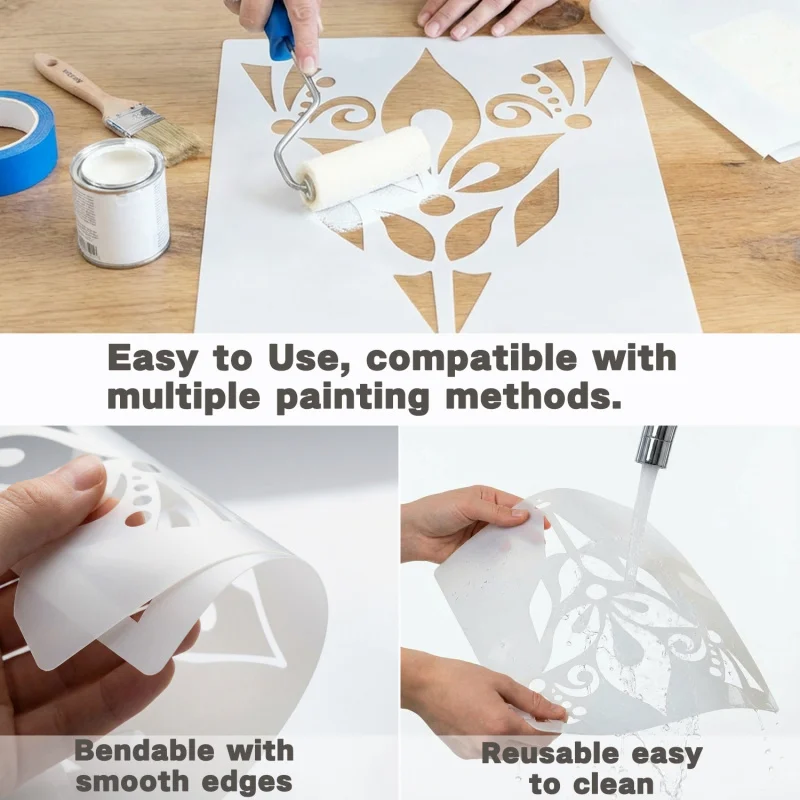 Mandala Wall Stencil For Painting Plaster Decor Decorative Reusable Template To Paint Putty Larges Giant Mandala Huge Round - view 5