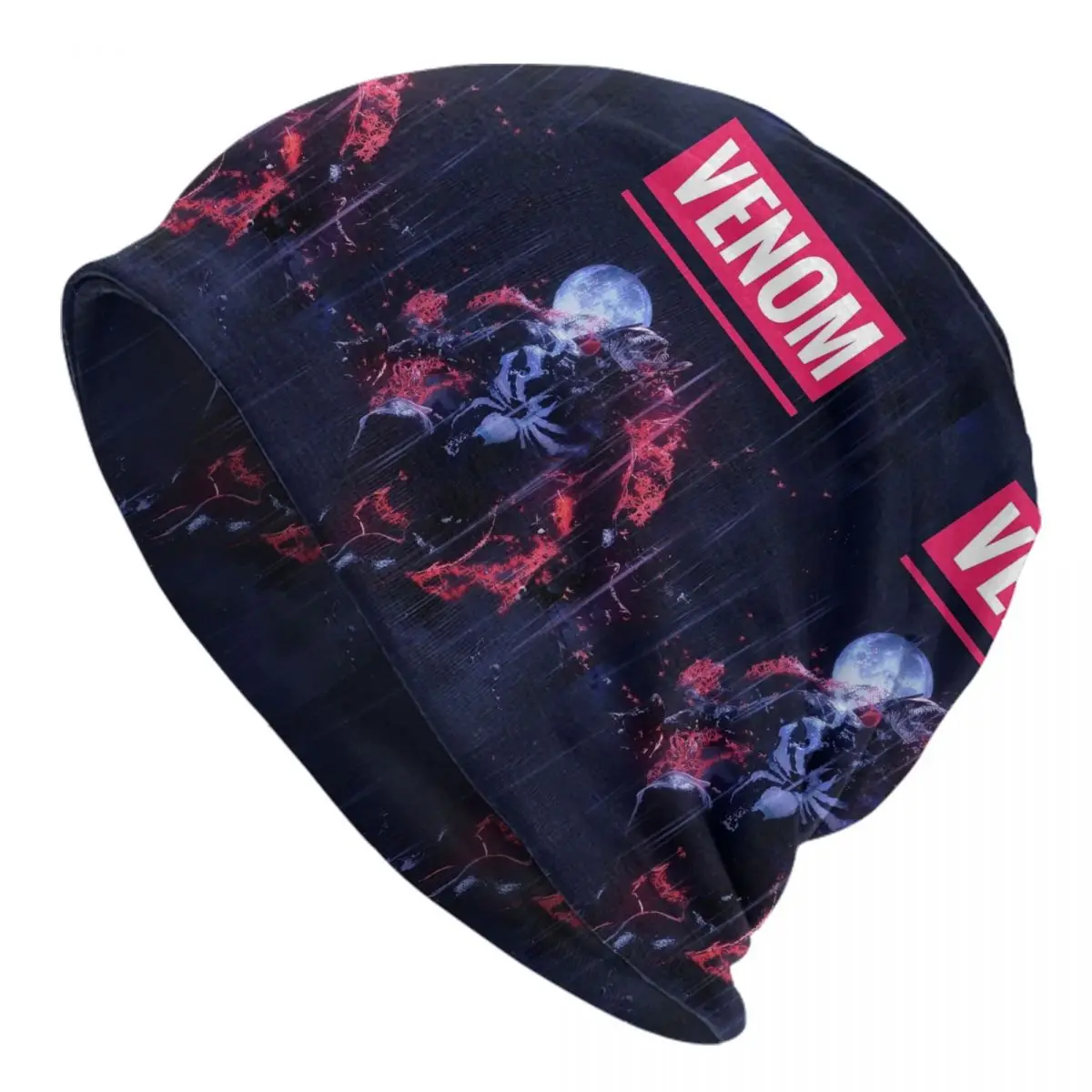 Custom Venom Comic Poster Wallpaper Skullies Beanies Caps Fashion Winter Warm Women Men Knitting Hat Adult Unisex Bonnet Hats