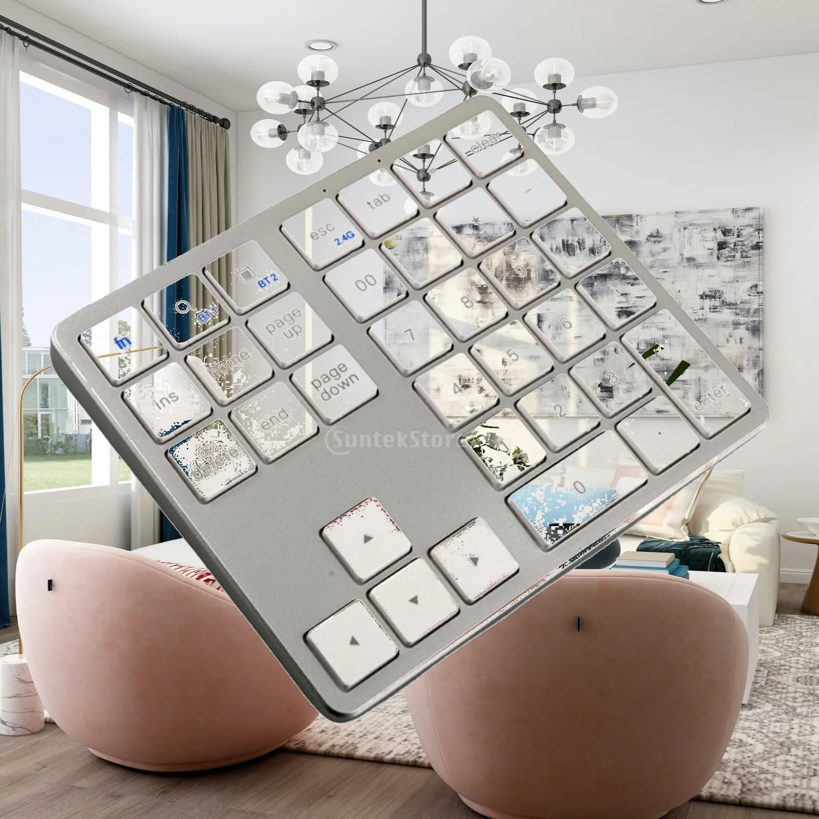 Wireless Numeric Keypad Financial Accounting Mini Keyboard Silent Number Pad Number Numpad for Business Phones Laptops Tablet PC
