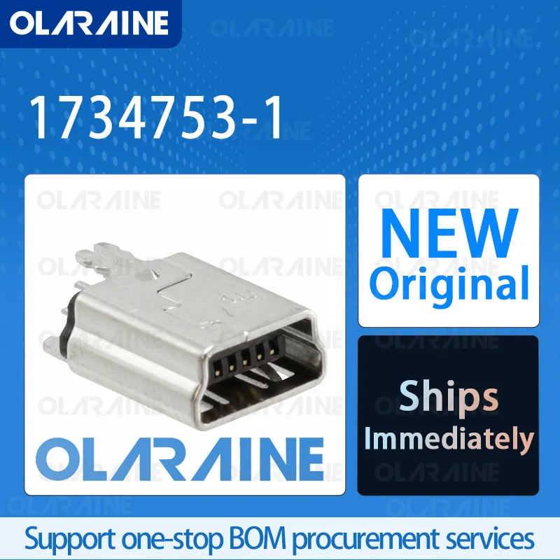

10/50/100Pcs 1734753-1 100% brand new and original IC chip USB connector 5 Contact