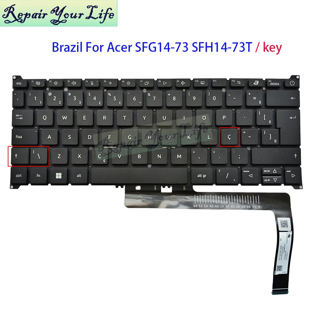 

UK GB Bulgarian Brazilian Keyboard For Acer Swift Go 14 SFG14-73T OLED SFG14-73 PT-BR Brazil Notebook Keyboards VP03T-B30B B40B