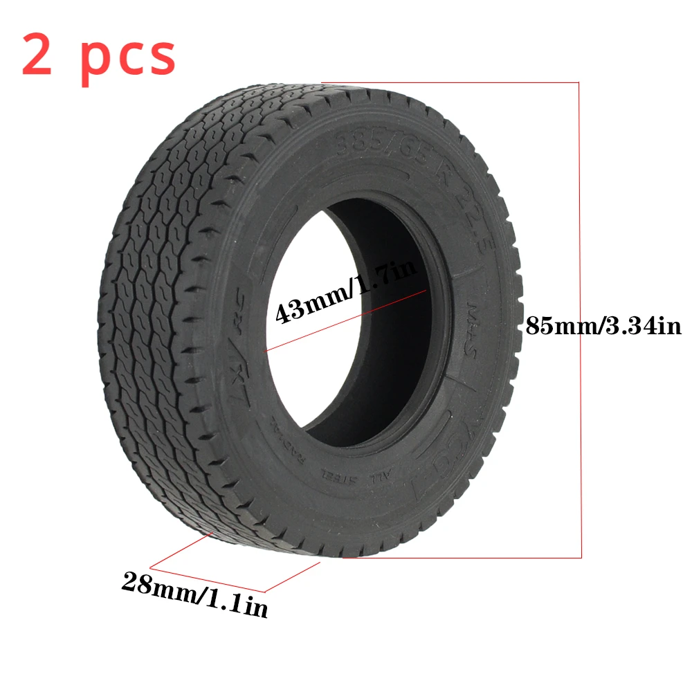 2 Stuks Rubberen Banden voor 1/14 Tamiya RC Truck Auto Voor Scania 770S Voor Volvo FH16 Voor Man