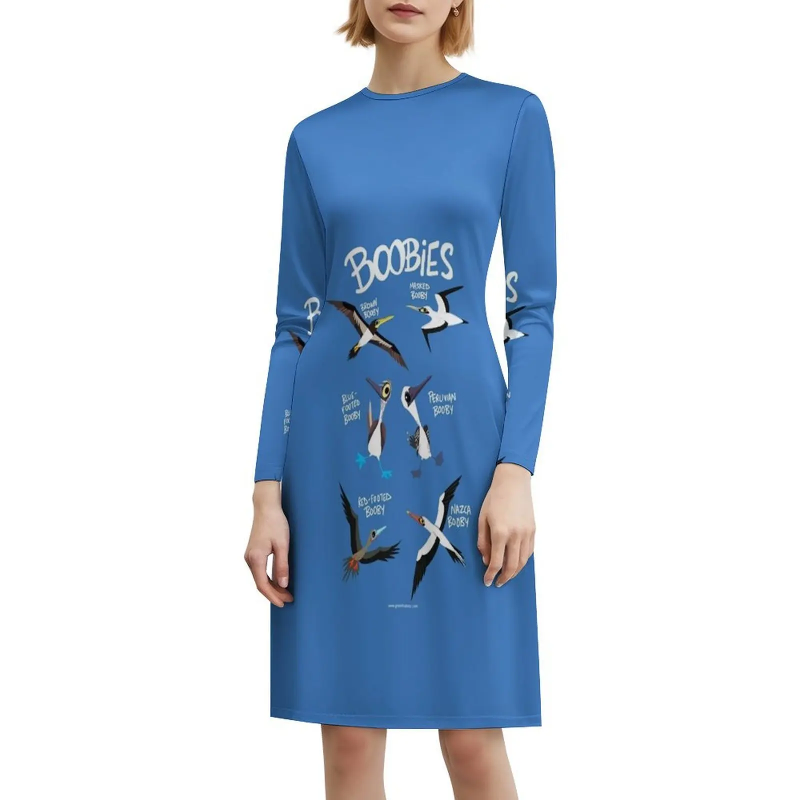 فستان Boobies Floral Smock للنساء للربيع والصيف فستان كاجوال للحفلات Boobies Booby Birds Nature Wildlife Dress #6