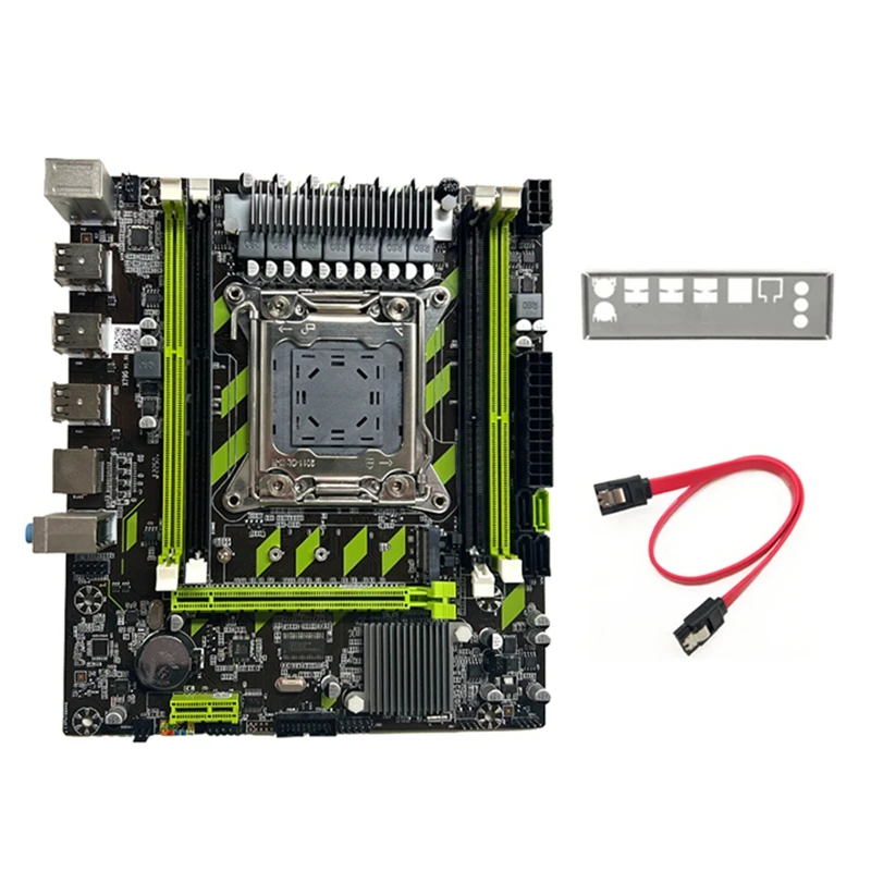 X79G Motherboard+SATA Cable+Bezel LGA2011 4XDDR3 RECC Slot M.2 NVME PCI-E X16 6XUSB2.0 SATA3.0 Server Game Motherboard