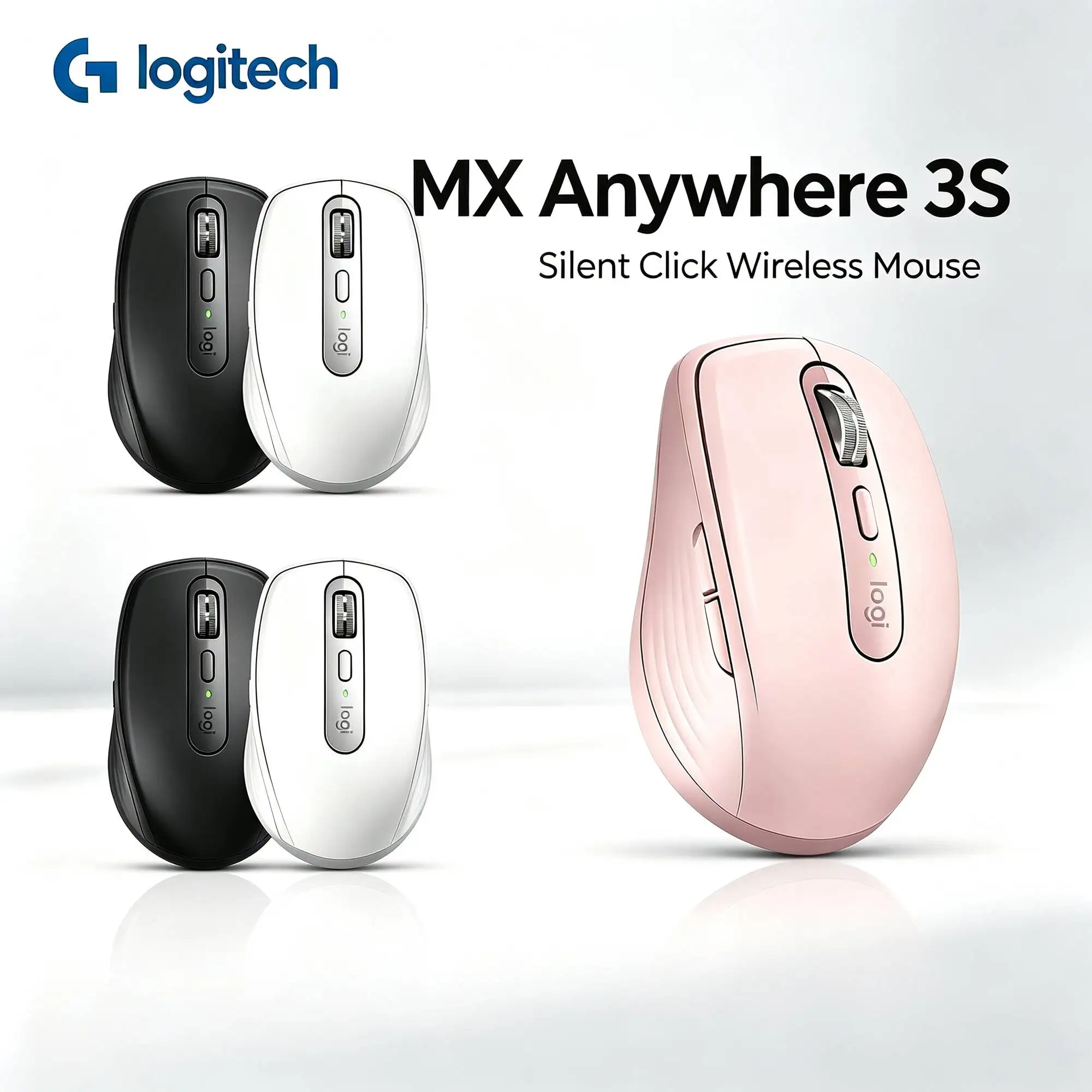MX Anywhere 3S Logitech Silent‑Button Bluetooth Portable Rechargeable Business Mice