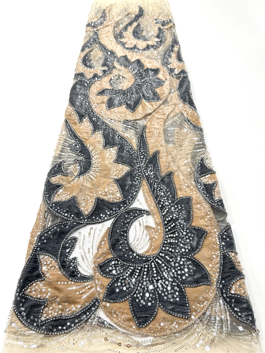 

Роскошная африканская кружевная ткань с блестками и бисером, высокое качество, кружевная французская кружевная ткань, нигерийская кружевная ткань для вечеринки