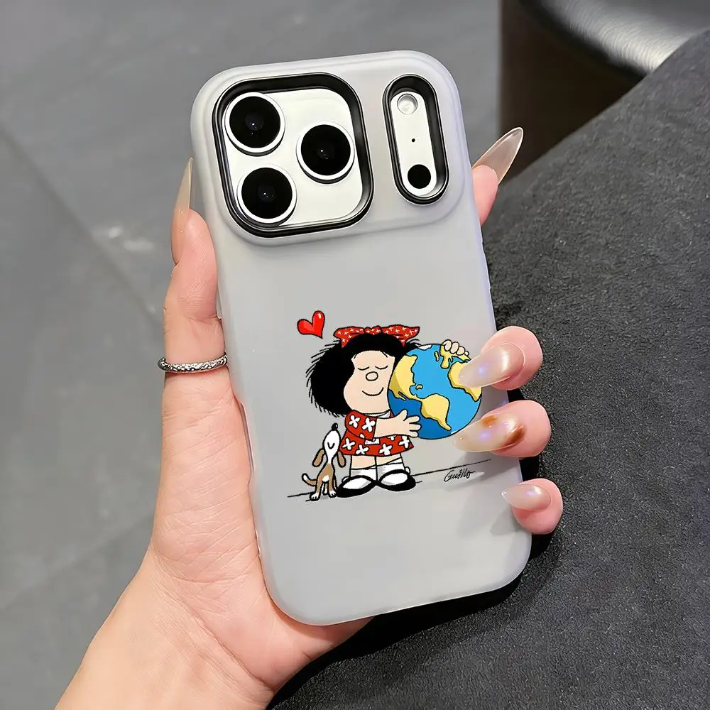 Cute Cartoon M-Mafaldas Phone Case For iPhone 18 17 16 15 14 13 12 Pro Max Plus Mini Case Clear Jelly Shockproof Soft Cover