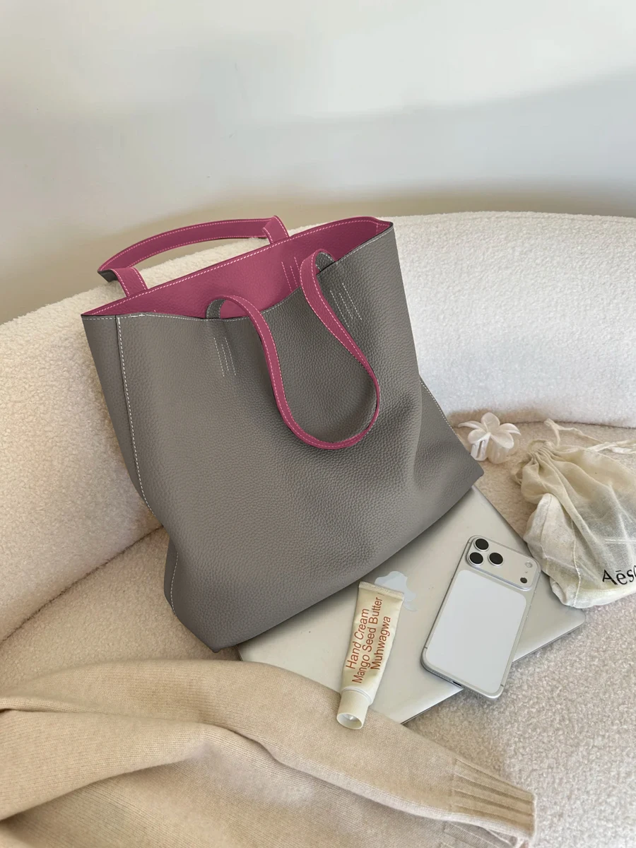 Large Capacity Canvas Tote Bag Women's 2026 New Luxury Minimalist High-End Commuter Handbag Spring Shoulder Crossbody Bag