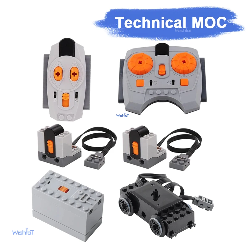 

Набор строительных блоков MOC: высокотехнологичный мотор для поездов, инфракрасный пульт управления, батарейный отсек, кирпичи PF, игрушка для самостоятельной сборки