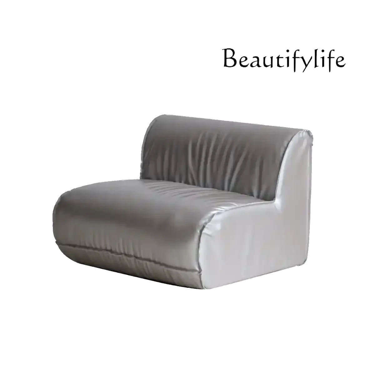 

Exclusive single sofa silver leather creative design bread sofa lazy