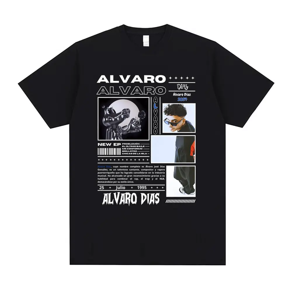 

Singer Alvaro Diaz Graphics T Shirts Men's Clothing Fashion Vintage T-shirt Men Women's Hip Hop Oversized T-shirts Short Sleeve