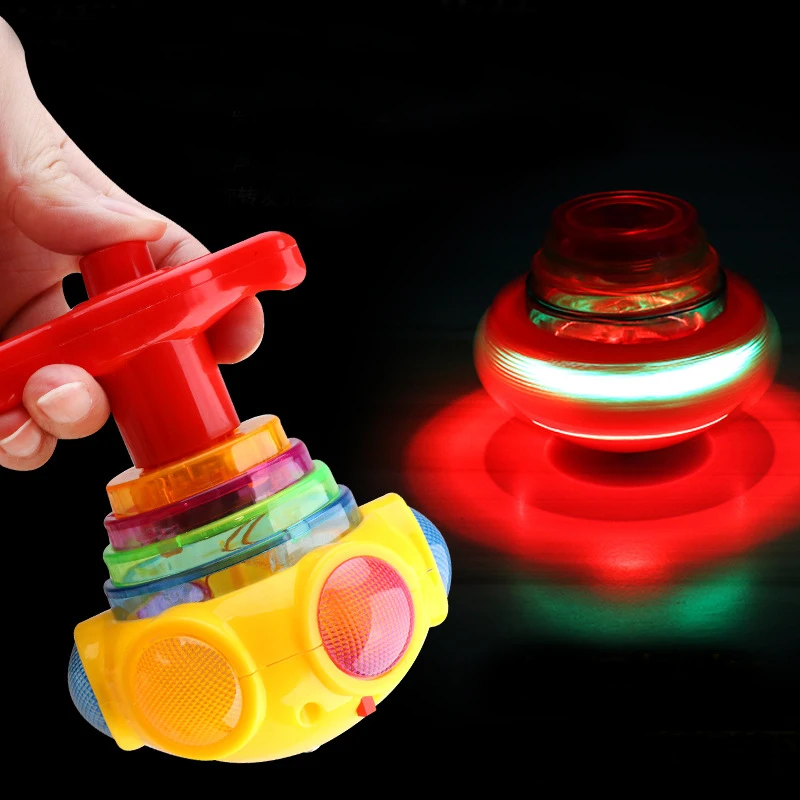 5Pcs Spinning Top Flash Led Gyroscope Luminous Ejection Tops Toys Kids Gifts Birthday Party Bulk Goodie Bag Giveaway Pinata