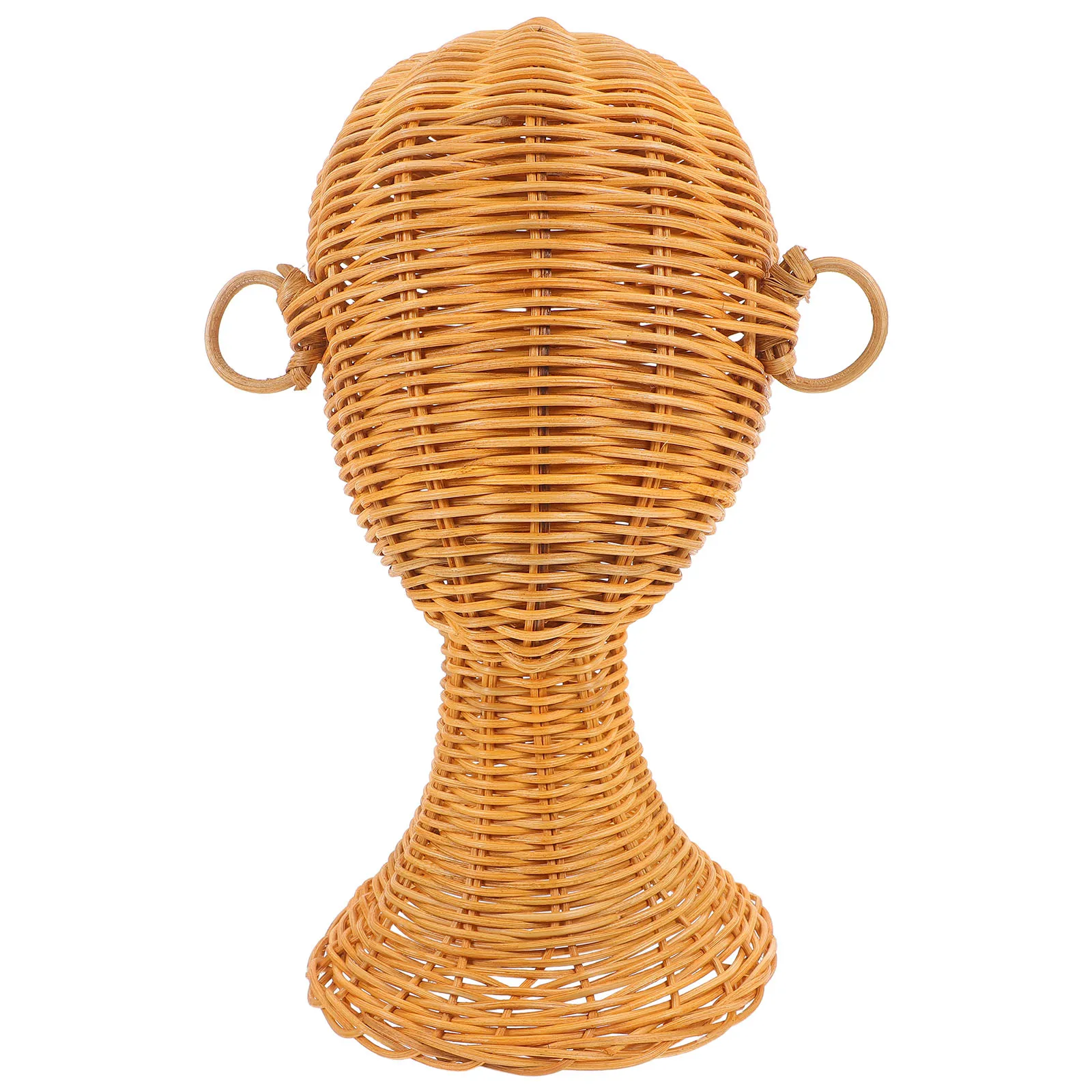 

Rattan Hat Display Stand Woven Basketball Cap Rack Storage Organizer Shape Preservation Stable Base Versatile Usage Home