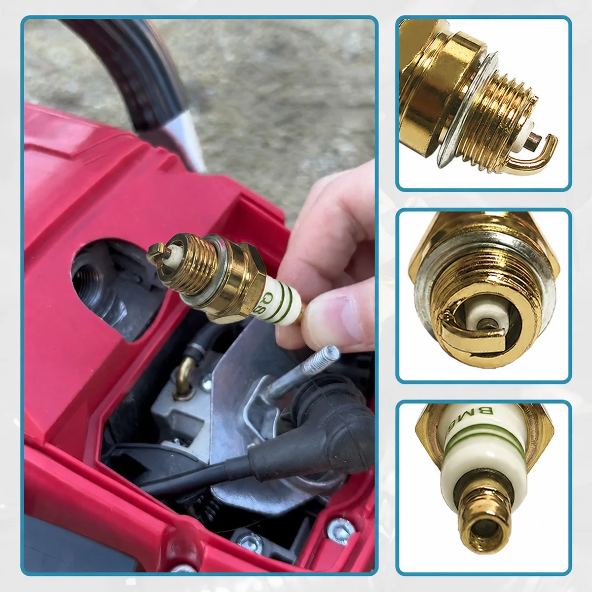 Lanke 1/2/5PCS BM6A Spark Plug Ignition Replacement Part Fit For Chainsaw Brush Cutter Lawn Mower 2 Stroke Small Garden Engine