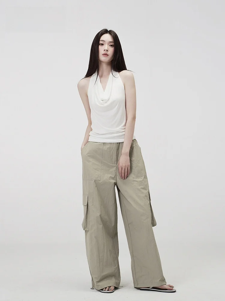 

Женские летние повседневные брюки Nikoq Outdoor: новые, тонкие, прямые, с широкими штанинами, на резинке, быстросохнущие