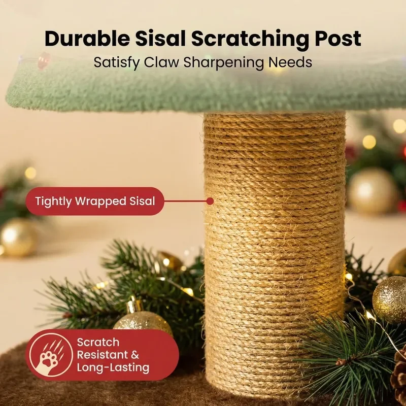 Cat Christmas Tree Multi-Level Cat Tower Scratching Posts Plush Condos-Modern Style Indoor 39 Winter Carton Customizable Size