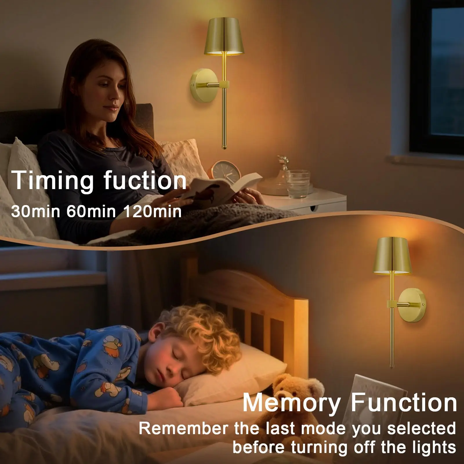 

2P Modern LED Wall Lights Remote Control Dimmable USB Charging Suitable Bedroom Living Room Simple Interior Home Decor Wall Lamp