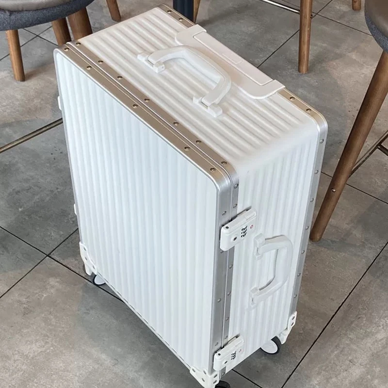 

New Fashion Spinner Brand Rolling Luggage 24/26 inch mute wheel boarding box password suitcase aluminum frame trolley luggage
