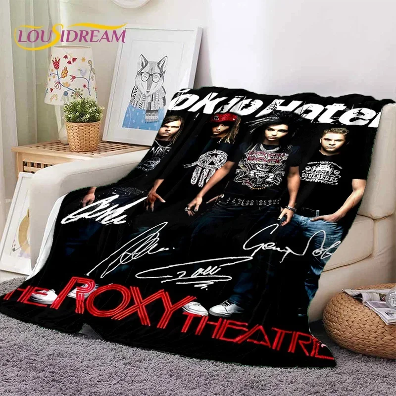 3D Rock Band Tokio Hotel Bill Kaulitz Soft Flannel Blankets,Throw Blanket Comfortable Blanket for Picnic Beds Sofa Home Bedroom