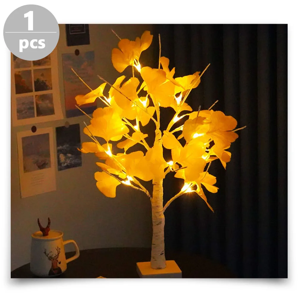 

Led Ginkgo Tree Night Lamp Premium Plastic Desktop For Bedroom Table Light Small Night Light Tree Shape Desk