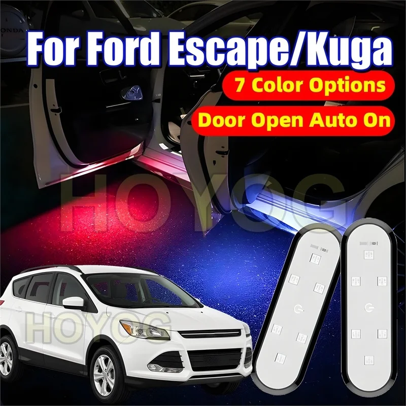 Fit for Ford Escape/Kuga 2013-2019 USB Rechargeable Car Door Warning Light for Safer Door Opening with No-Drill Installation