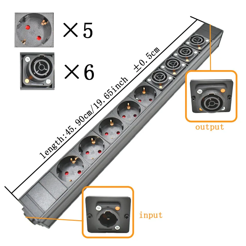 NAC3FPX NAC3MPX EU PDU Stekkerdoos Schuko Powerlink box audio 3P luchtvaart EU-aansluiting 1-12AC - afbeelding 1