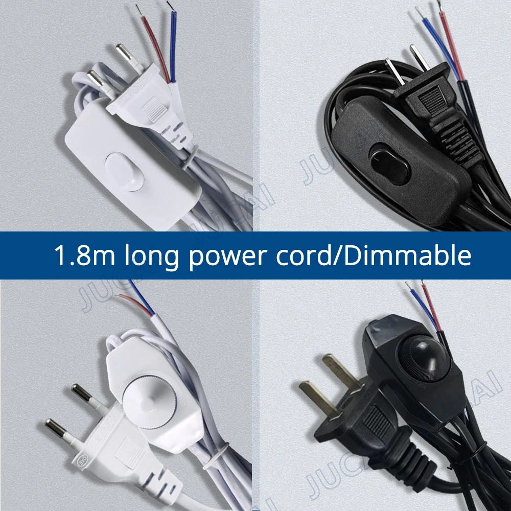 220V AC Power Cord 1.8m on-off Switch Plug Wire Two-pin US Plug Cable Extension Cords Power Cord dimmer American standard plug
