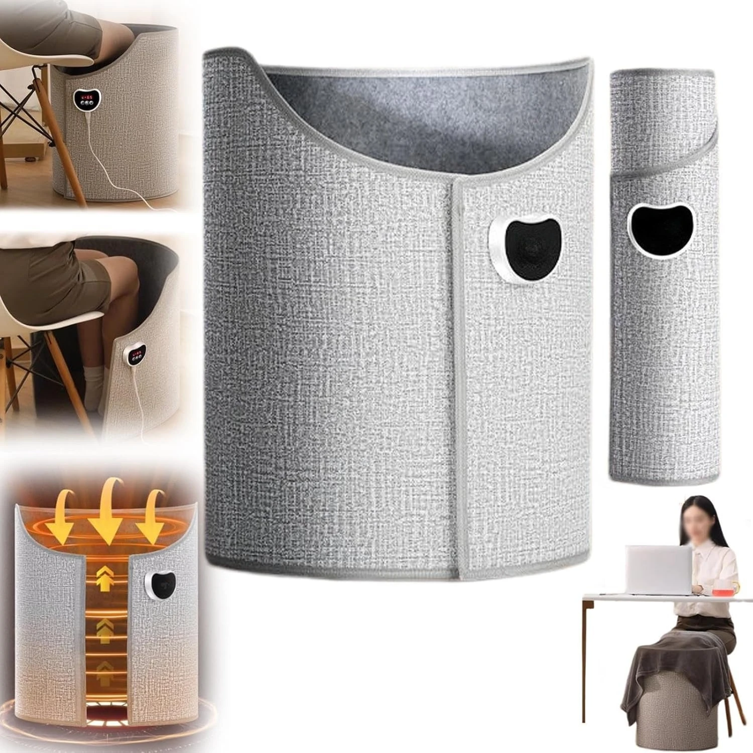 

Silent Foldable Leg Warmer Pro -Under Desk Electric Foot Heater with Thermostat & Auto Shut Off for Office Home Timer EU/UK Plug