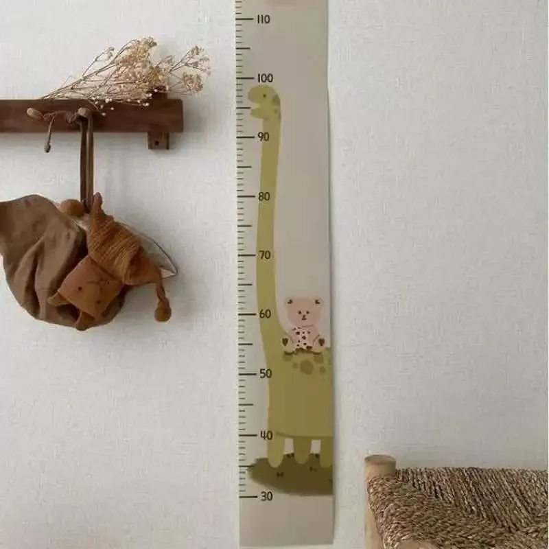 Nordic Animal Bear Height Measurement Wall Sticker Baby Growth Chart Bedroom Living Room Measuring Ruler Hanging Ruler