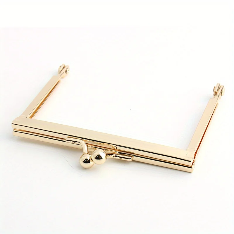 1PC Square Ball Bead Coin Purse Metal Frame Kiss Lock Wallet Handle Clutch Suitable for DIY Sewing Craft Bag Handbag