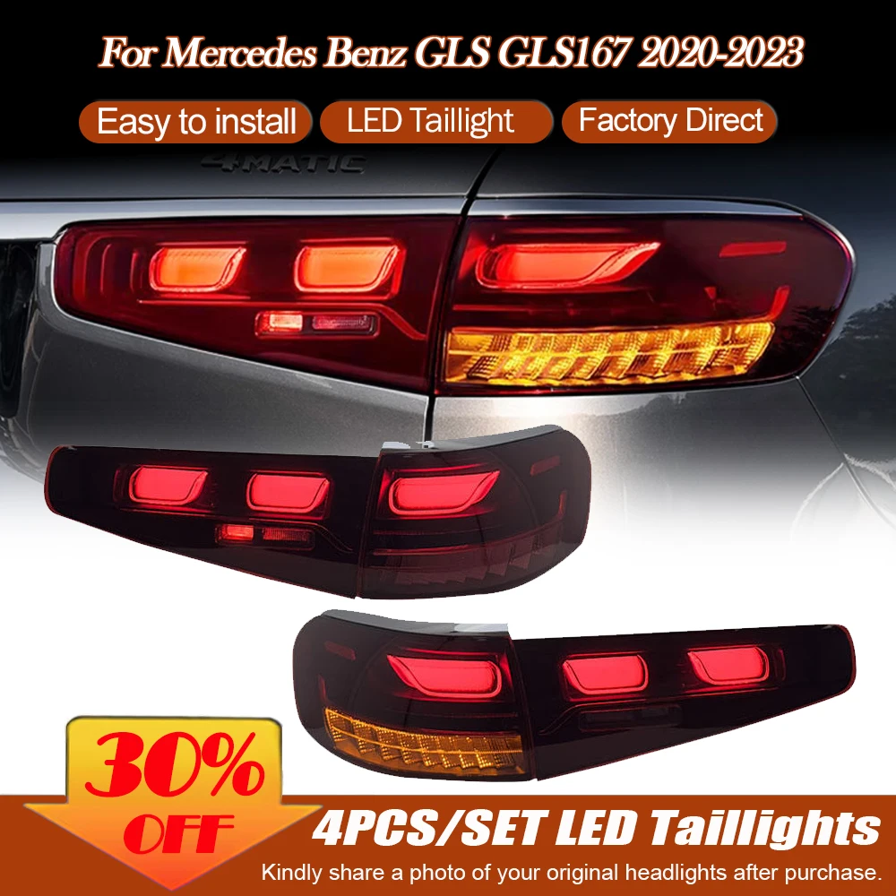 

Taillights Assmebly for Benz GLS X167 2020-2023 LED Projetor Tail Lamps Daytime Running Lamps Automotive Accessories Car Lights
