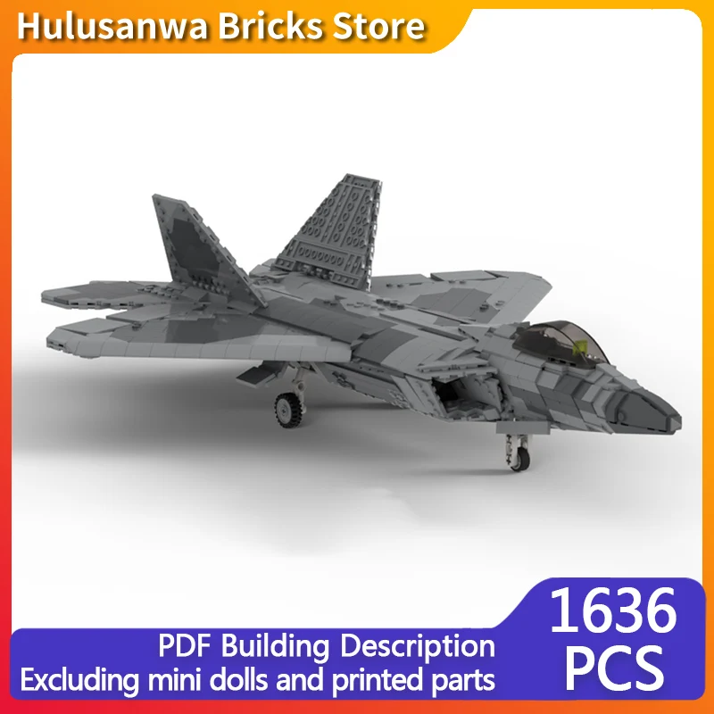 

F-22A Military Fighter Jets Model MOC Building Bricks War Equipment Modular Technology Gifts Holiday Assemble Children Toys Suit
